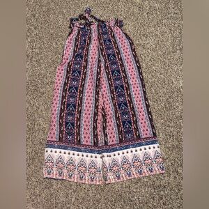 NWT Rue21 size‎ small Pink and Blue Patterned Wide-Leg Pants lounge pants casual